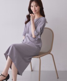index（インデックス）の「【接触冷感／吸水速乾】ハートネックフレアスリーブワンピース《洗濯機OK／UVケア／ストレッチ》（ワンピース）」
