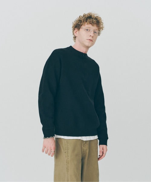 MAISON CLUB(メゾンクラブ)の「【MAISON CLUB】Half Zip Pullover Knit / ハーフジッププルオーバーニット SNF(ニット/セーター・メンズ・ブラック/ブラウン・M/L)」の6枚目の写真
