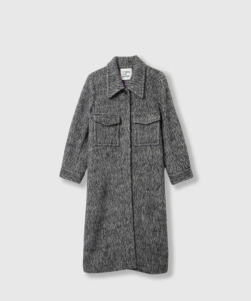 THINGS THAT MATTER(シングス ザット マター)の「【先行予約】DOUBLE CHEST POKET SHAGGY LONG COAT / ダブルチェストポケットシャギーロングコート(ダウンジャケット/コート・レディース・ブラック/グレー・FREE)」の20枚目の写真