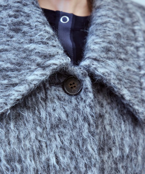 THINGS THAT MATTER(シングス ザット マター)の「【先行予約】DOUBLE CHEST POKET SHAGGY LONG COAT / ダブルチェストポケットシャギーロングコート(ダウンジャケット/コート・レディース・ブラック/グレー・FREE)」の9枚目の写真