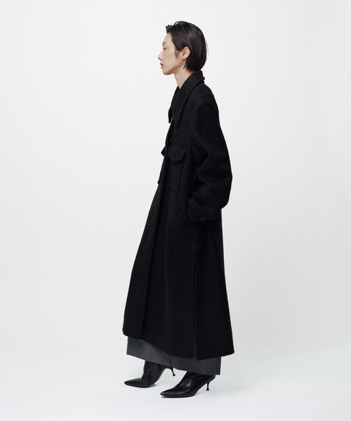 THINGS THAT MATTER(シングス ザット マター)の「【先行予約】DOUBLE CHEST POKET SHAGGY LONG COAT / ダブルチェストポケットシャギーロングコート(ダウンジャケット/コート・レディース・ブラック/グレー・FREE)」の15枚目の写真