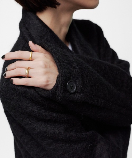 THINGS THAT MATTER(シングス ザット マター)の「【先行予約】DOUBLE CHEST POKET SHAGGY LONG COAT / ダブルチェストポケットシャギーロングコート(ダウンジャケット/コート・レディース・ブラック/グレー・FREE)」の19枚目の写真