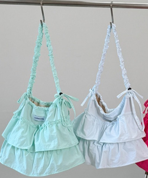 Vipoa（ヴィポア）の「Ruffle tote bag（トートバッグ・レディース・ライトブルー/ミント・FREE）」の3枚目の写真