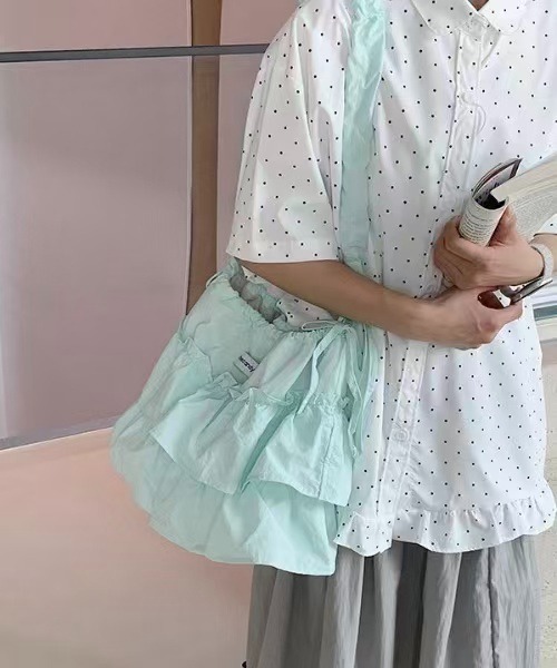 Vipoa（ヴィポア）の「Ruffle tote bag（トートバッグ・レディース・ライトブルー/ミント・FREE）」の22枚目の写真