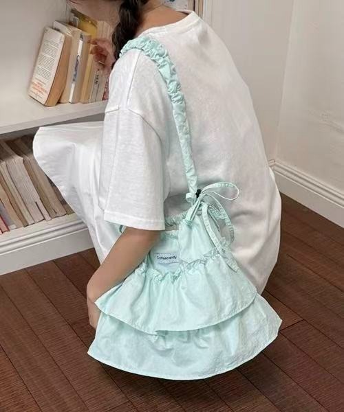 Vipoa（ヴィポア）の「Ruffle tote bag（トートバッグ・レディース・ライトブルー/ミント・FREE）」の14枚目の写真