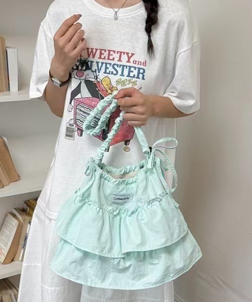Vipoa（ヴィポア）の「Ruffle tote bag（トートバッグ・レディース・ライトブルー/ミント・FREE）」の15枚目の写真