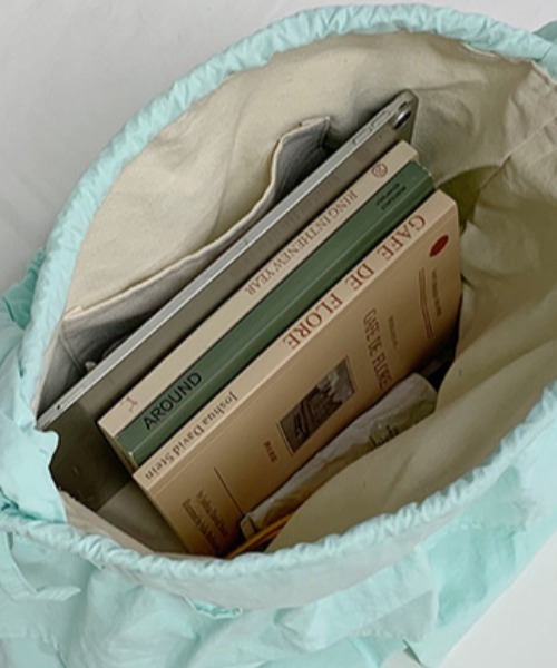 Vipoa（ヴィポア）の「Ruffle tote bag（トートバッグ・レディース・ライトブルー/ミント・FREE）」の4枚目の写真