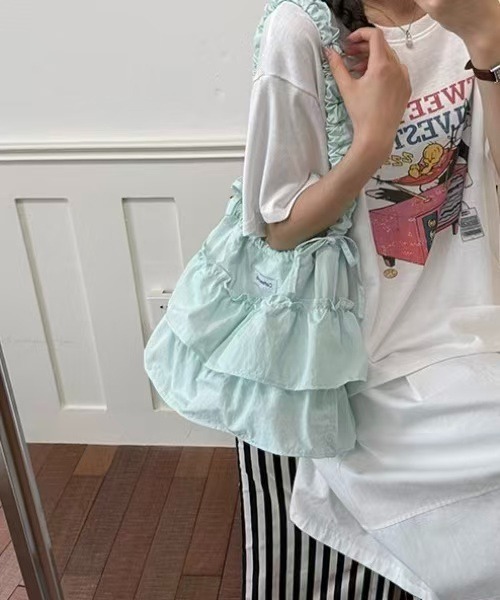 Vipoa（ヴィポア）の「Ruffle tote bag（トートバッグ・レディース・ライトブルー/ミント・FREE）」の17枚目の写真