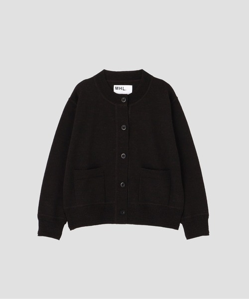 MHL.(エムエイチエル)の「ASH WOOL(カーディガン/ボレロ・レディース・オリーブドラブ/ライトブラウン・2)」の9枚目の写真