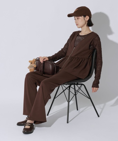 LAKOLE(ラコレ)の「<接触冷感>トロミダンボールフレアパンツ / 1056016(その他パンツ・レディース・ブラック/サンドグレー/ブラウン・FREE)」の14枚目の写真