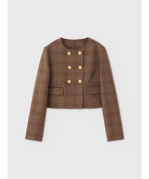 EIMY ISTOIRE(エイミーイストワール)の「CHELSEA JACKET(ノーカラージャケット・レディース・チャコールグレー/チェック・38/36)」の5枚目の写真