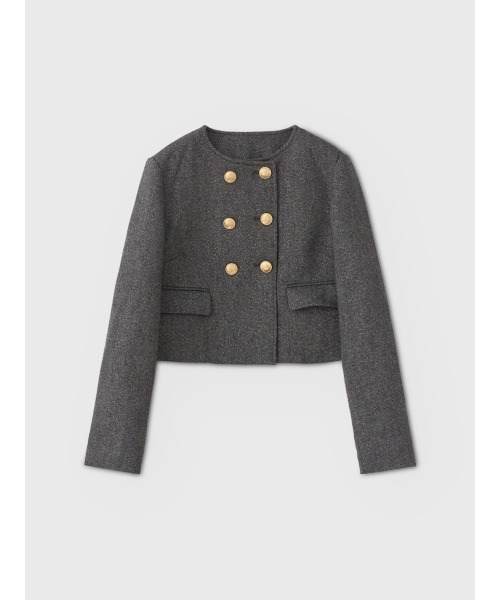 EIMY ISTOIRE(エイミーイストワール)の「CHELSEA JACKET(ノーカラージャケット・レディース・チャコールグレー/チェック・38/36)」の12枚目の写真