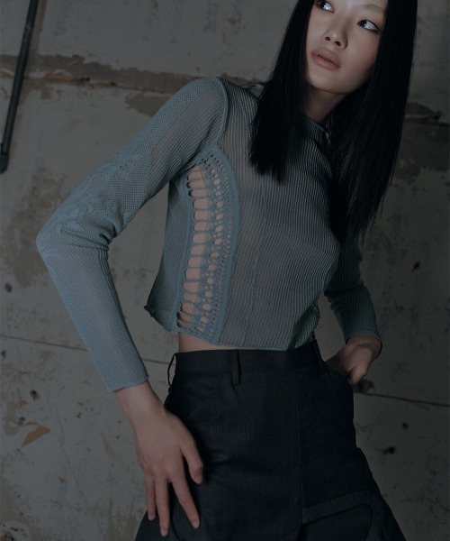 TELOPLAN(テーロプラン)の「【TELOPLAN】26AW新作 Arlo Top / アーロトップ(Tシャツ/カットソー・レディース・BLACK/GRAY/LT.Blue・ONE SIZE)」の2枚目の写真