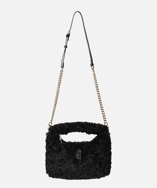 STEVE MADDEN(スティーブマデン)の「ファーラウンドバッグ/S.MADDEN BFLUFFY-XA(ハンドバッグ・レディース・ブラック×ゴールド/レオパード・F)」の8枚目の写真