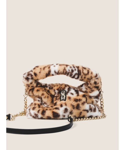 STEVE MADDEN(スティーブマデン)の「ファーラウンドバッグ/S.MADDEN BFLUFFY-XA(ハンドバッグ・レディース・ブラック×ゴールド/レオパード・F)」の7枚目の写真