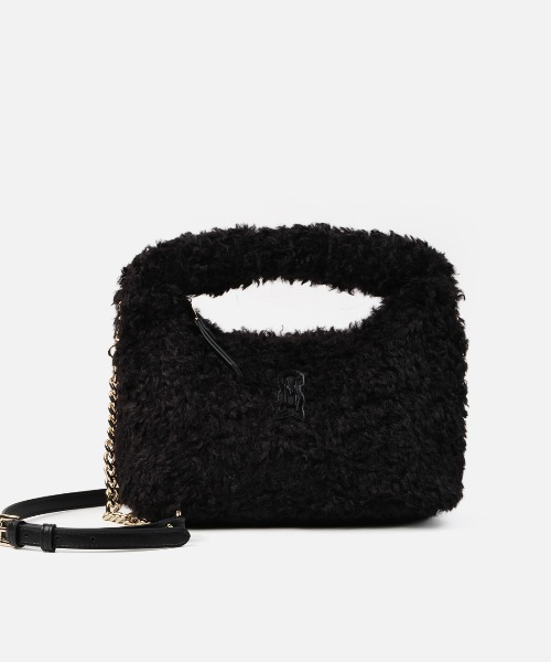 STEVE MADDEN(スティーブマデン)の「ファーラウンドバッグ/S.MADDEN BFLUFFY-XA(ハンドバッグ・レディース・ブラック×ゴールド/レオパード・F)」の9枚目の写真