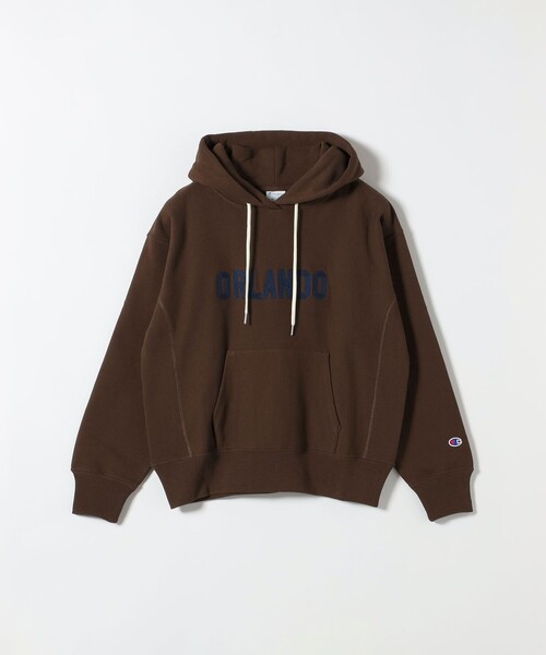 Champion(チャンピオン)の「Champion:〈洗濯機可能〉リバースウィーブ(R) 裏起毛 フーディー パーカー(パーカー・レディース・ネイビー/ブラウン/ライトグレー・ONE SIZE)」の2枚目の写真