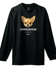 Moftique(モフティック) 長袖Tシャツ チワワ 犬 ドッグ ペット アニマル プリント 袖リブ ロンT トップス メンズ ユニセックス