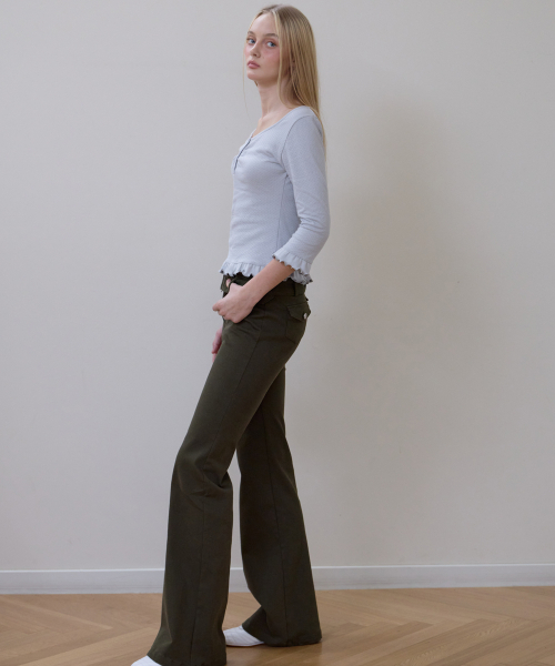 ROSEFRANTZ（ロゼフランツ）の「Frill Three-Quarter Sleeve [Sky Blue]（Tシャツ/カットソー・レディース・スカイブルー・OS）」の5枚目の写真