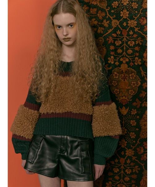 MURUA(ムルーア)の「【20th Anniversary Iconic Items】フェイクファーコンビニット(ニット/セーター・レディース・ブラック/グリーン/ホワイト・FREE)」の18枚目の写真