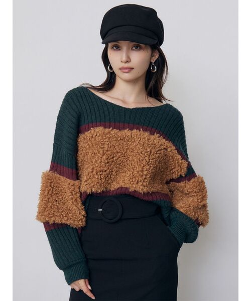MURUA(ムルーア)の「【20th Anniversary Iconic Items】フェイクファーコンビニット(ニット/セーター・レディース・ブラック/グリーン/ホワイト・FREE)」の20枚目の写真