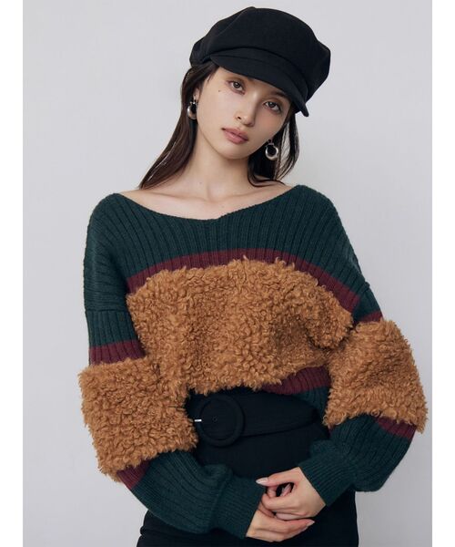 MURUA(ムルーア)の「【20th Anniversary Iconic Items】フェイクファーコンビニット(ニット/セーター・レディース・ブラック/グリーン/ホワイト・FREE)」の15枚目の写真