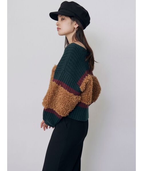 MURUA(ムルーア)の「【20th Anniversary Iconic Items】フェイクファーコンビニット(ニット/セーター・レディース・ブラック/グリーン/ホワイト・FREE)」の16枚目の写真