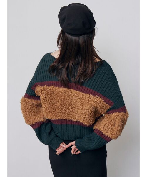 MURUA(ムルーア)の「【20th Anniversary Iconic Items】フェイクファーコンビニット(ニット/セーター・レディース・ブラック/グリーン/ホワイト・FREE)」の17枚目の写真