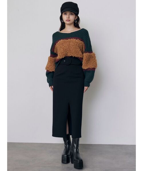 MURUA(ムルーア)の「【20th Anniversary Iconic Items】フェイクファーコンビニット(ニット/セーター・レディース・ブラック/グリーン/ホワイト・FREE)」の10枚目の写真