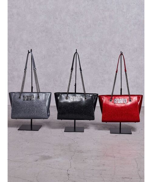 GYDA（ジェイダ）の「GYDADYGプレートGLITTER BAG（トートバッグ・レディース・レッド/シルバー/ブラック・FREE）」の18枚目の写真