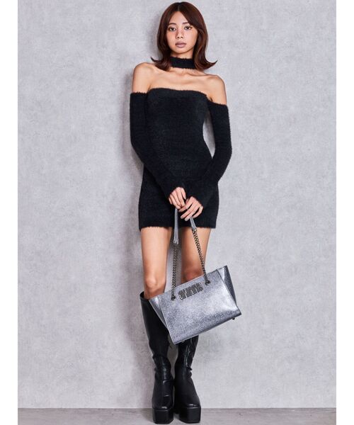 GYDA（ジェイダ）の「GYDADYGプレートGLITTER BAG（トートバッグ・レディース・レッド/シルバー/ブラック・FREE）」の12枚目の写真
