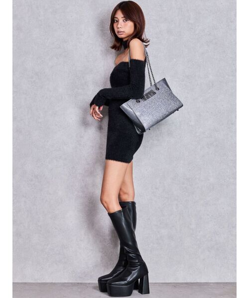 GYDA（ジェイダ）の「GYDADYGプレートGLITTER BAG（トートバッグ・レディース・レッド/シルバー/ブラック・FREE）」の13枚目の写真