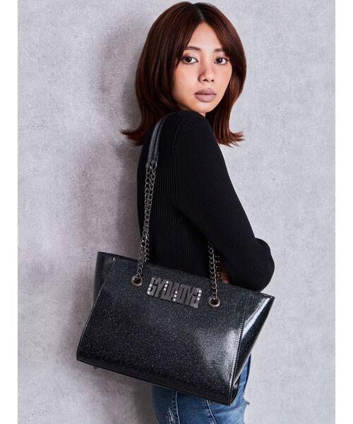 GYDA（ジェイダ）の「GYDADYGプレートGLITTER BAG（トートバッグ・レディース・レッド/シルバー/ブラック・FREE）」の14枚目の写真
