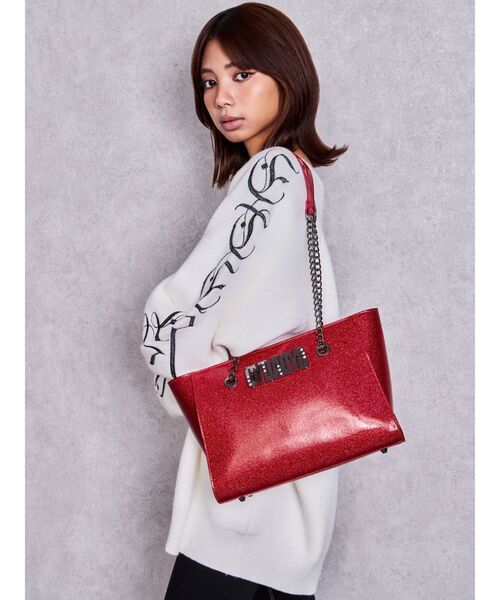GYDA（ジェイダ）の「GYDADYGプレートGLITTER BAG（トートバッグ・レディース・レッド/シルバー/ブラック・FREE）」の16枚目の写真