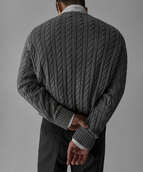 BOWLOW PRODUCT（バウロープロダクト）の「コットンセドルケーブルクロップニット[グレー]（ニット/セーター・メンズ・その他・MEDIUM/X-LARGE/LARGE）」の4枚目の写真