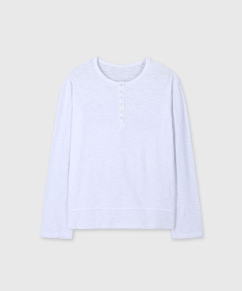 DIVEIN（ダイブイン）の「[DIVEIN X PINOKI] スラブヘンリーネック長袖（ホワイト）（Tシャツ/カットソー・メンズ・その他・0/1/2）」の2枚目の写真