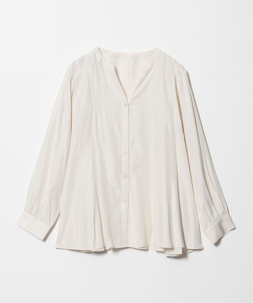 A DAY IN THE LIFE UNITED ARROWS(アデイインザライフユナイテッドアローズ)の「フレア キーネックシャツ <A DAY IN THE LIFE>(シャツ/ブラウス・レディース・オフホワイト/ライトピンク/ブラック・FREE)」の2枚目の写真