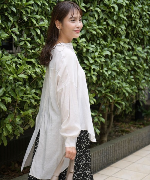 Ehre style(エーレスタイル)の「探してた!袖が留まる大人のシアーブラウス(シャツ/ブラウス・レディース・ライトグレー/モカ/ホワイト・FREE)」の12枚目の写真