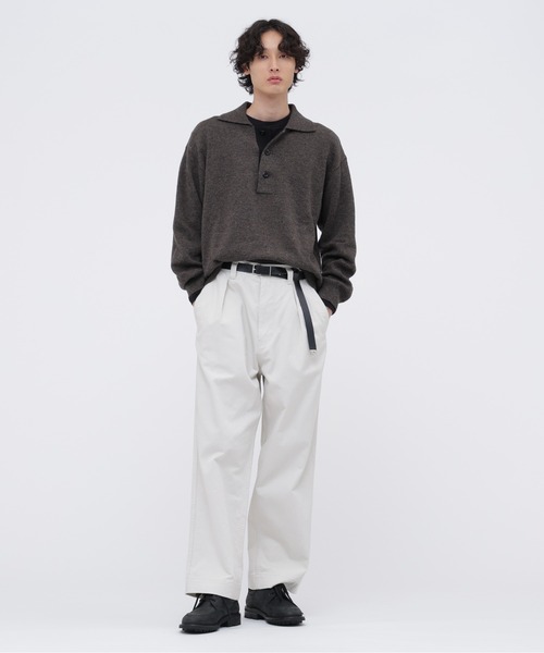 MHL.（エムエイチエル）の「WASHABLE DRY WOOL（ニット/セーター・メンズ・ダークブラウン/インディゴブルー・LARGE/MEDIUM）」の3枚目の写真
