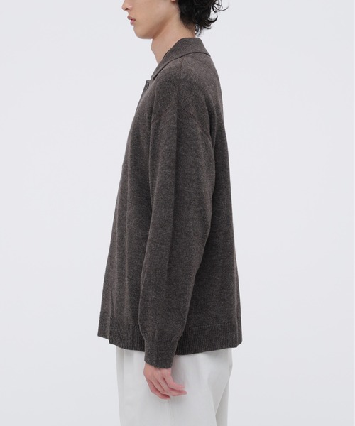 MHL.（エムエイチエル）の「WASHABLE DRY WOOL（ニット/セーター・メンズ・ダークブラウン/インディゴブルー・LARGE/MEDIUM）」の4枚目の写真
