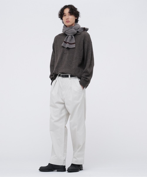 MHL.（エムエイチエル）の「WASHABLE DRY WOOL（ニット/セーター・メンズ・ダークブラウン/インディゴブルー・LARGE/MEDIUM）」の5枚目の写真
