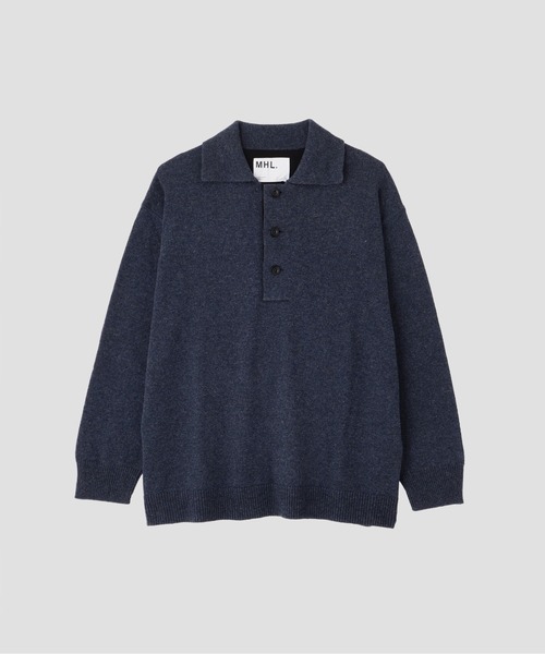 MHL.（エムエイチエル）の「WASHABLE DRY WOOL（ニット/セーター・メンズ・ダークブラウン/インディゴブルー・LARGE/MEDIUM）」の10枚目の写真