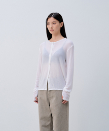 ボタン開きTシャツ_アイボリー