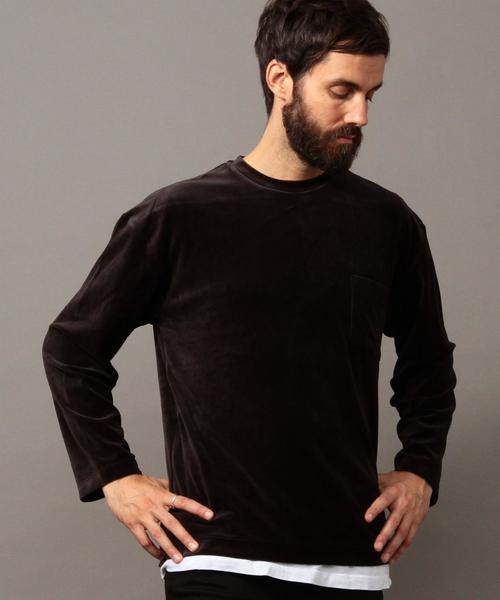 BEAUTY&YOUTH UNITED ARROWS(ビューティーアンドユースユナイテッドアローズ)の「BY ∴ ベロア ワイドフォルム カットソー◆(Tシャツ/カットソー・メンズ・ダークグレー/ダークブラウン/パープル・SMALL/MEDIUM/LARGE/X-LARGE)」の14枚目の写真