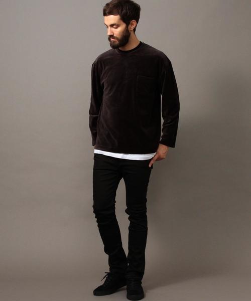 BEAUTY&YOUTH UNITED ARROWS(ビューティーアンドユースユナイテッドアローズ)の「BY ∴ ベロア ワイドフォルム カットソー◆(Tシャツ/カットソー・メンズ・ダークグレー/ダークブラウン/パープル・SMALL/MEDIUM/LARGE/X-LARGE)」の15枚目の写真