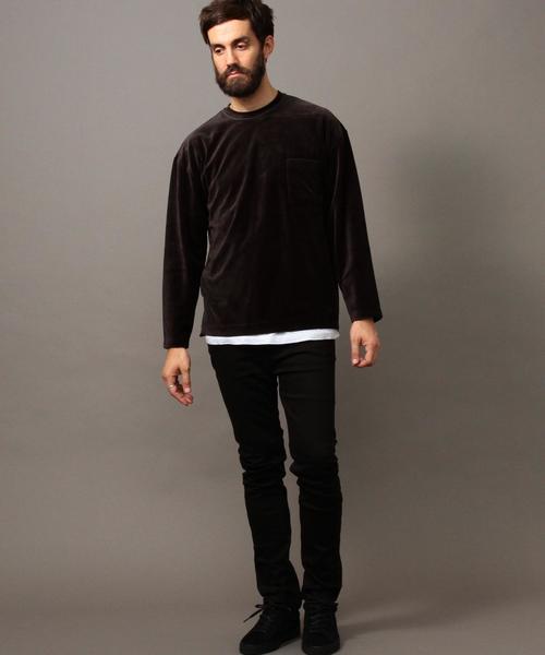 BEAUTY&YOUTH UNITED ARROWS(ビューティーアンドユースユナイテッドアローズ)の「BY ∴ ベロア ワイドフォルム カットソー◆(Tシャツ/カットソー・メンズ・ダークグレー/ダークブラウン/パープル・SMALL/MEDIUM/LARGE/X-LARGE)」の16枚目の写真