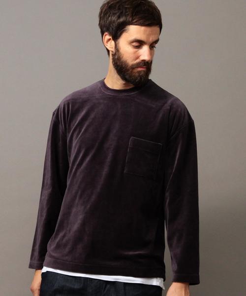 BEAUTY&YOUTH UNITED ARROWS(ビューティーアンドユースユナイテッドアローズ)の「BY ∴ ベロア ワイドフォルム カットソー◆(Tシャツ/カットソー・メンズ・ダークグレー/ダークブラウン/パープル・SMALL/MEDIUM/LARGE/X-LARGE)」の6枚目の写真