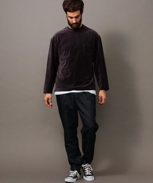 BEAUTY&YOUTH UNITED ARROWS(ビューティーアンドユースユナイテッドアローズ)の「BY ∴ ベロア ワイドフォルム カットソー◆(Tシャツ/カットソー・メンズ・ダークグレー/ダークブラウン/パープル・SMALL/MEDIUM/LARGE/X-LARGE)」の7枚目の写真