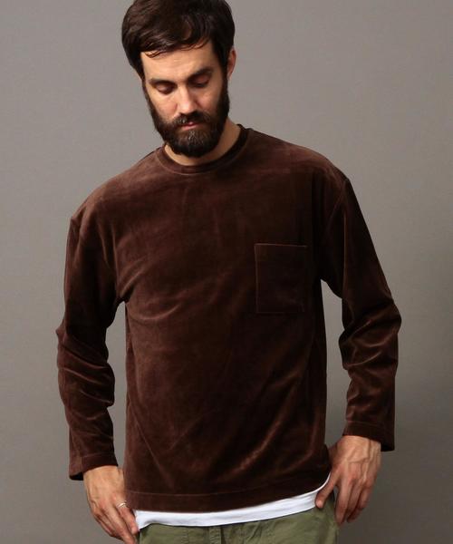 BEAUTY&YOUTH UNITED ARROWS(ビューティーアンドユースユナイテッドアローズ)の「BY ∴ ベロア ワイドフォルム カットソー◆(Tシャツ/カットソー・メンズ・ダークグレー/ダークブラウン/パープル・SMALL/MEDIUM/LARGE/X-LARGE)」の9枚目の写真