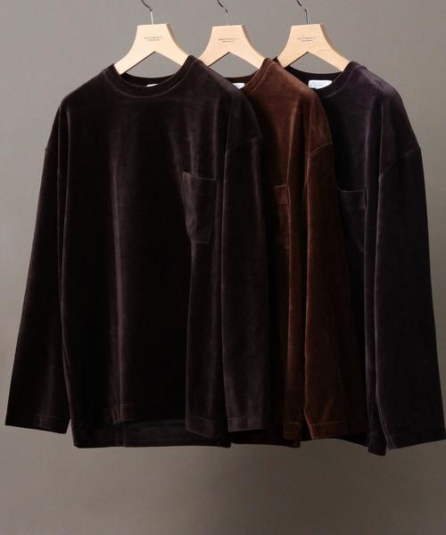 BEAUTY&YOUTH UNITED ARROWS(ビューティーアンドユースユナイテッドアローズ)の「BY ∴ ベロア ワイドフォルム カットソー◆(Tシャツ/カットソー・メンズ・ダークグレー/ダークブラウン/パープル・SMALL/MEDIUM/LARGE/X-LARGE)」の5枚目の写真